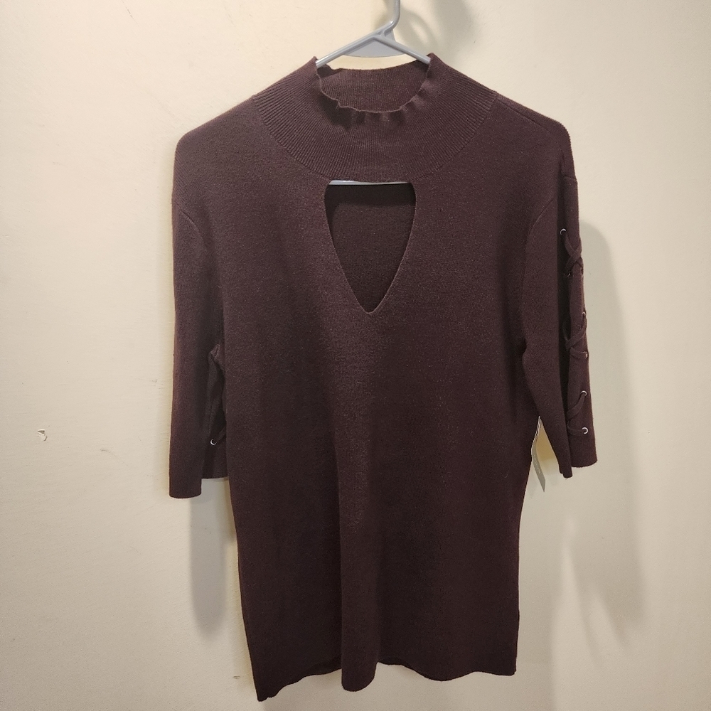 BOLD elements women's brown Short Sleeves sweater top NWT size XL